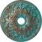 Ekena Millwork Jamie Ceiling Medallion (Canopies up to 3 7/8"), 23 5/8"OD x 3 7/8"ID x 2 1/8"P, Copper Green Patina CM23JACGS - alternate 1